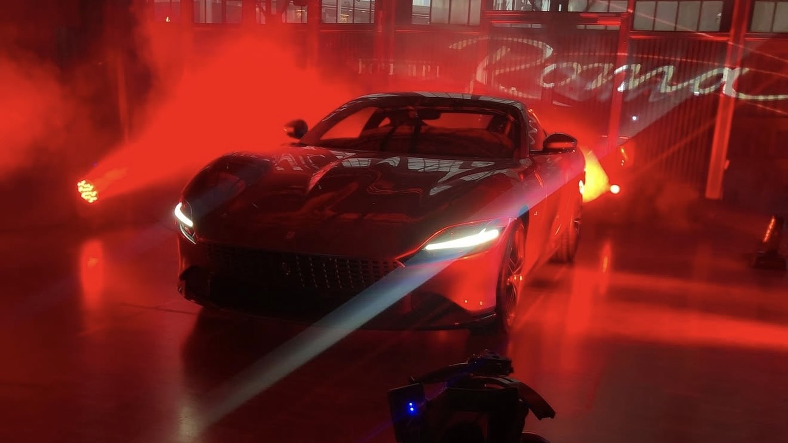 Pixer camera gimbal on set filming a high-end brand product launch event — full-day premium coverage